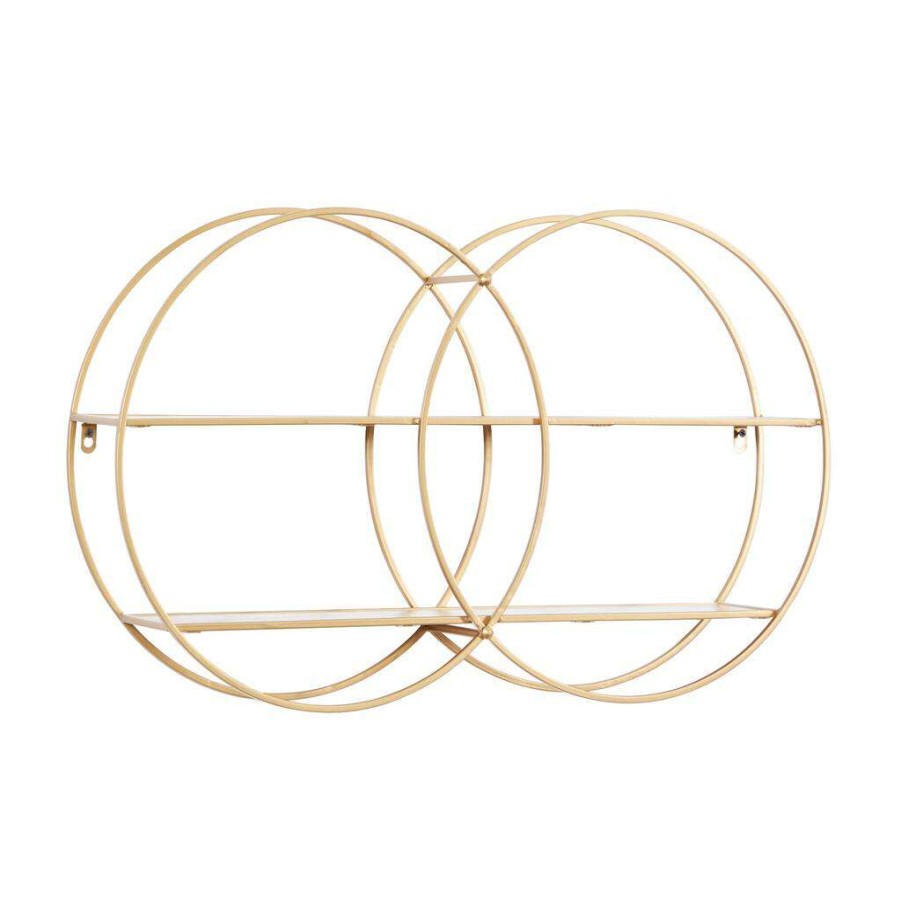 Home & Decor * | Coupon Cosmoliving By Cosmopolitan Gold Metal Contemporary Wall Shelf, 18 X 30 X 6