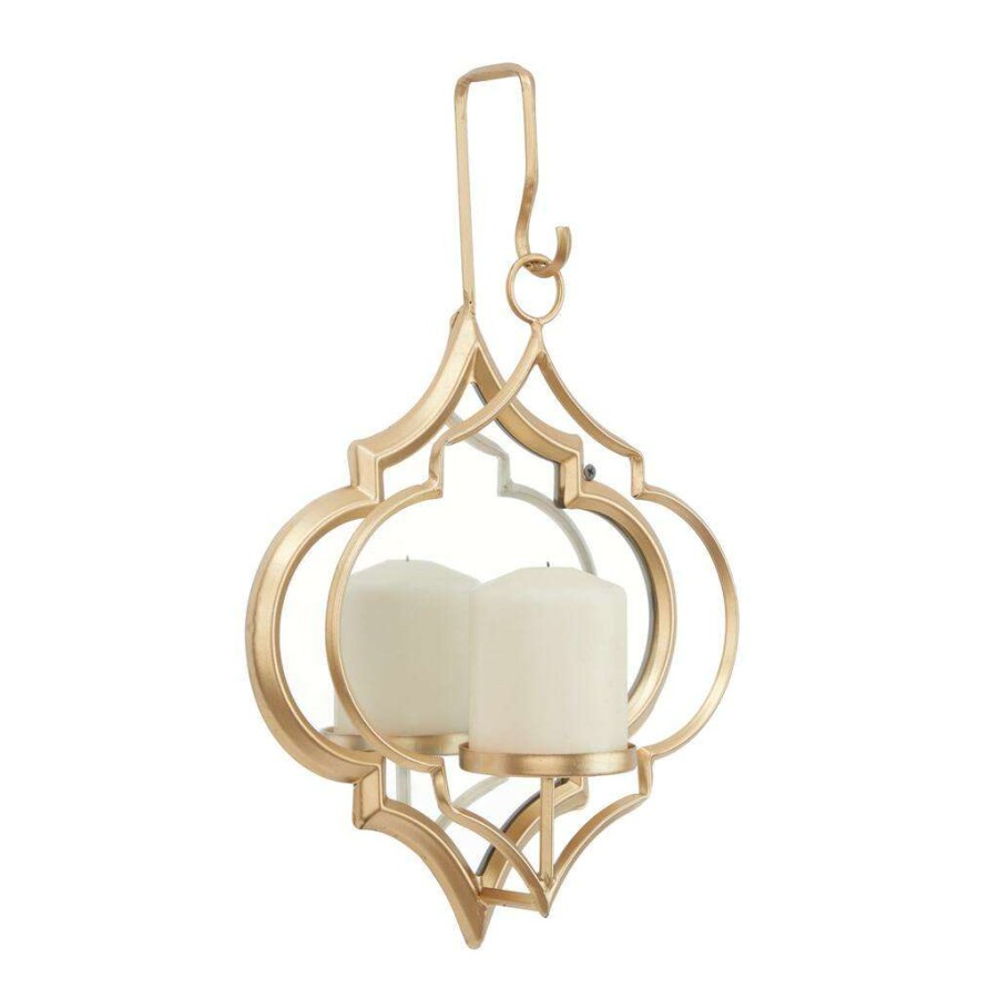 Home & Decor * | Top 10 Cosmoliving By Cosmopolitan 16 Gold Glam Wall Sconce