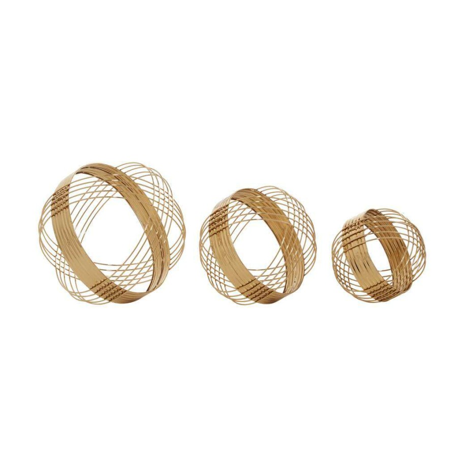 Home & Decor * | Best Pirce Cosmoliving By Cosmopolitan Gold Metal Decorative Orb Set