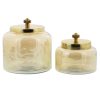 Home & Decor * | Discount Gold Glass Glam Decorative Jar Set By Cosmoliving By Cosmopolitan