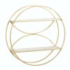 Home & Decor * | Discount Cosmoliving By Cosmopolitan Gold Metal Contemporary Wall Shelf, 22 X 22 X 7