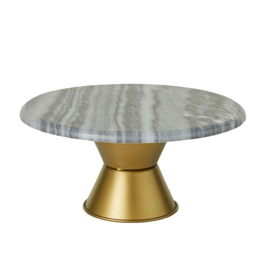 Home & Decor * | Top 10 Grey Glam Cake Stand, 14 X 14 X 7 By Cosmoliving By Cosmopolitan