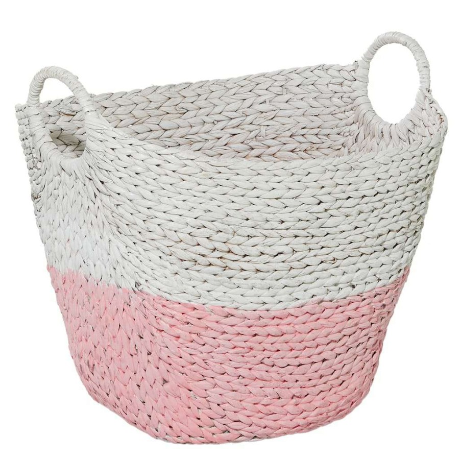 Storage * | Cheap Cosmoliving By Cosmopolitan 21 White Water Hyacinth Contemporary Storage Basket